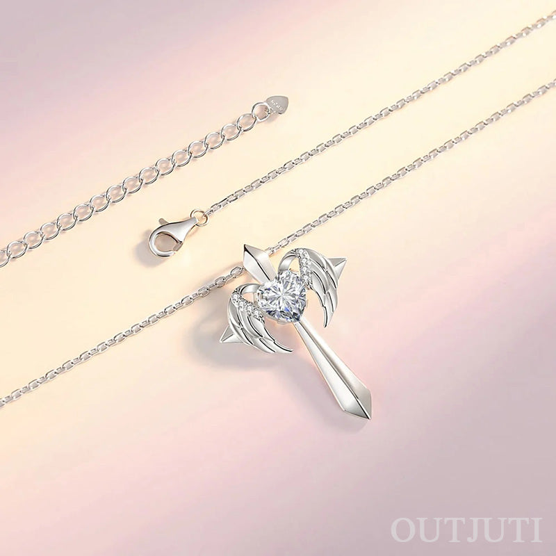 Angel Wings Cross Necklace Gift🔥(Limited time price reduction of 80%)